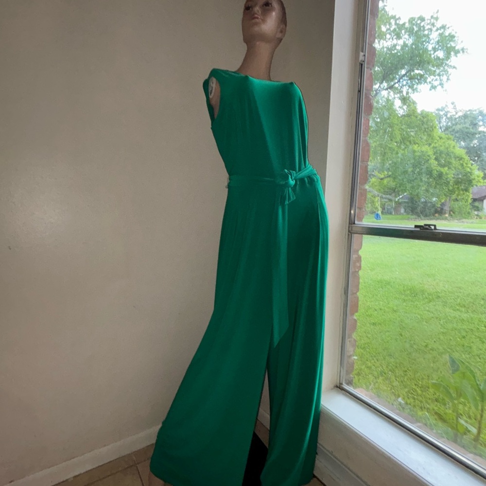 Ralph Lauren Emerald Green Sleeveless Jumpsuit